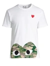 Comme Des Garçons Play Half Camo Heart Tee In White