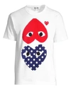 Comme Des Garçons Play Polka Dot Heart Graphic Tee In White