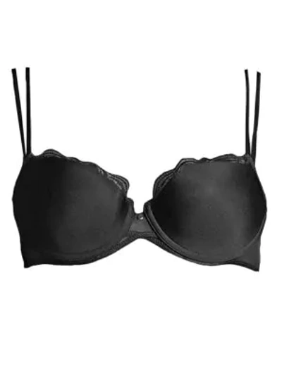 Chantelle Pyramide Lace-trim Smooth Demi Bra In Black