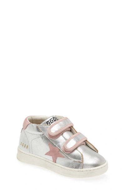 Golden Goose Babies' Kids' June Sneaker In Silver/ Antique Pink