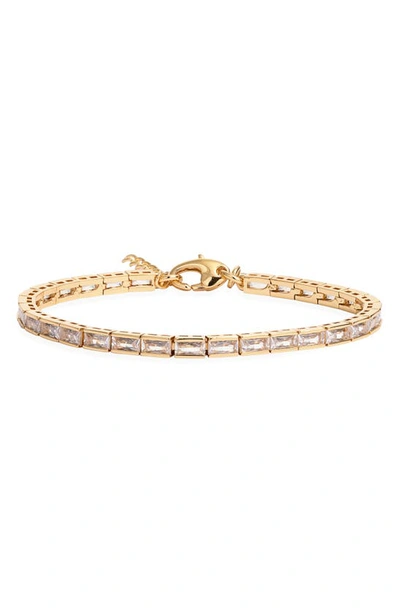 Madewell Baguette Cubic Zirconia Tennis Bracelet In Pale Gold