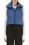 Apparis Shaun Crop Hooded Puffer Vest In Slate