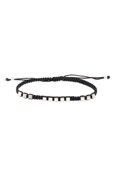 Caputo & Co . Eleven Silver Macramé Bracelet In Black