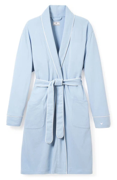 Petite Plume Luxe Pima Cotton Maternity Dressing Gown In Periwinkle