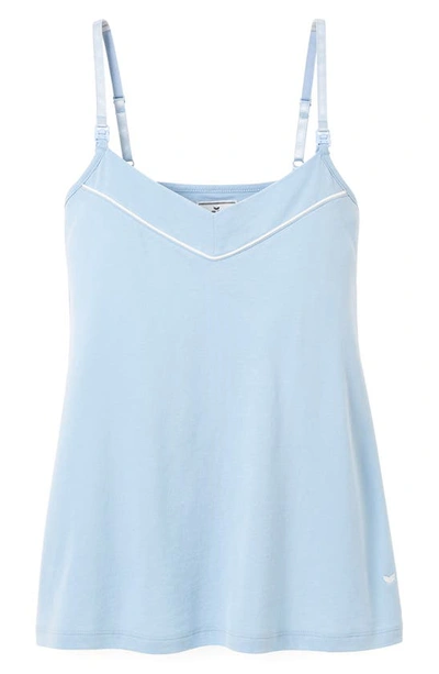 Petite Plume Luxe Pima Cotton Maternity/nursing Camisole In Periwinkle