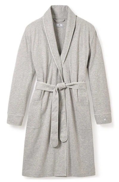 Petite Plume Luxe Pima Cotton Maternity Dressing Gown In Heather Grey