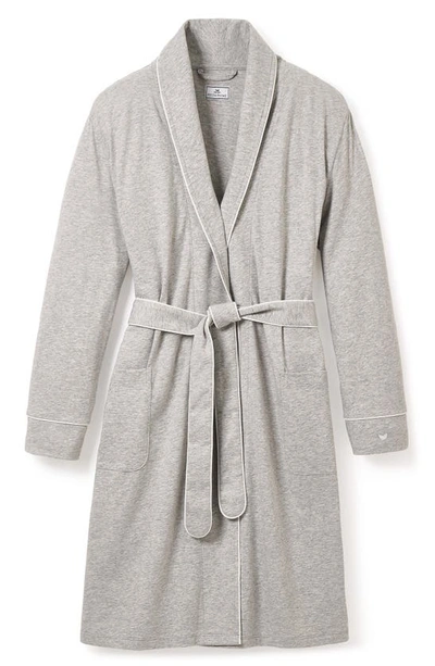 Petite Plume Luxe Pima Cotton Maternity Robe In Heather Grey