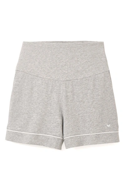 Petite Plume Pima Cotton Maternity Shorts In Heather Grey