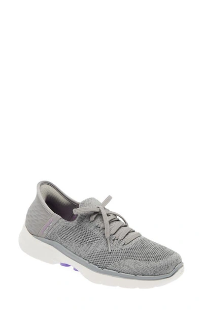 Skechers Go Walk® 6 Slip-on Sneaker In Gray/ Lavender