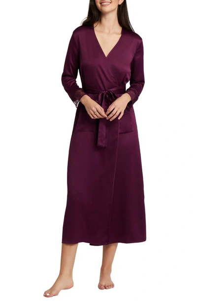 Rya Collection Serena Charmeuse Dressing Gown In Aubergine