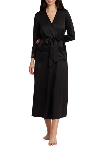 Rya Collection Serena Charmeuse Dressing Gown In Black