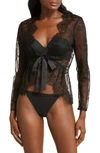 Rya Collection Serena Lace Cardigan In Black