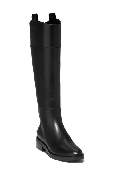 Cole Haan Hampshire Waterproof Riding Boot In Black Leather