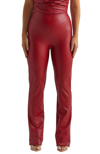 Naked Wardrobe Faux The Love Of Bootcut Pants In Red