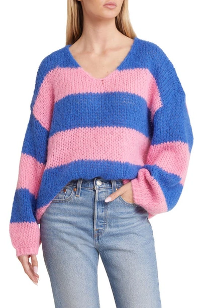 Vero Moda Erin Stripe Sweater In Beaucoup Blue Stripe