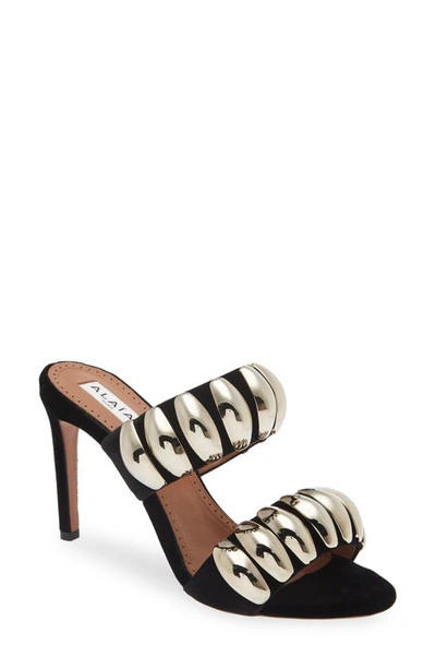 Alaïa Studded Slide Sandal In Noir