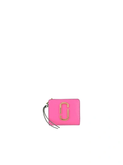 Marc Jacobs Black Snapshot Mini Saffiano Leather Purse In Vivid Pink Multi