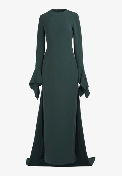 Solace London Blake Maxi Dress In Green | ModeSens