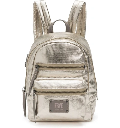 Frye Mini Ivy Metallic Nylon Backpack - Grey In Pewter
