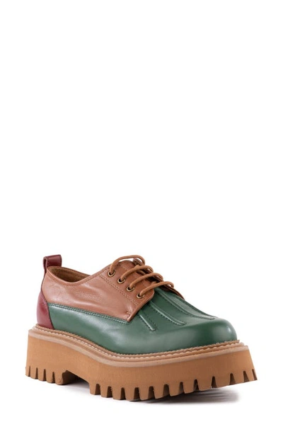 Seychelles Silly Me Lug Loafer In Cognac/ Green