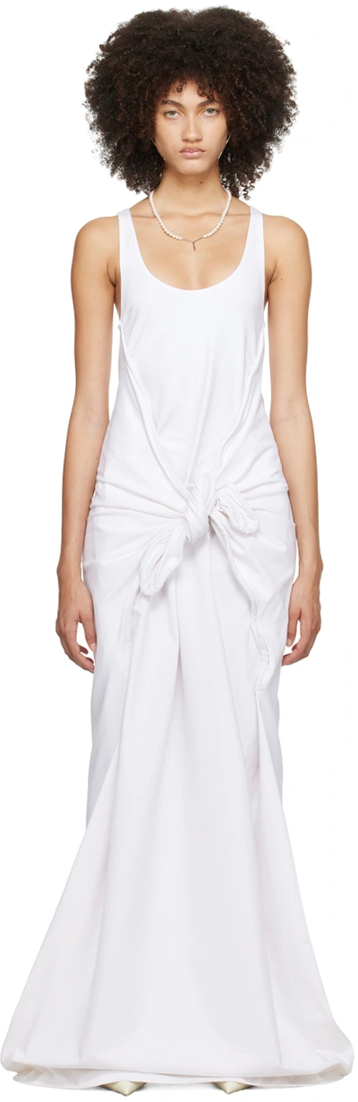 Y/project Cotton-blend Jersey Maxi Dress In White