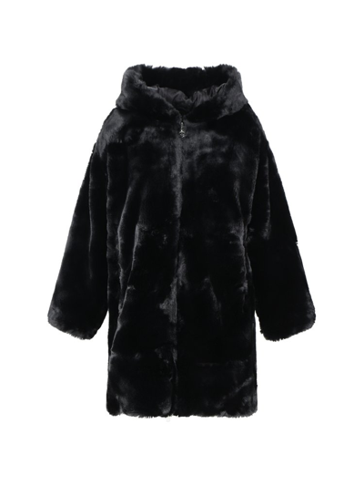 Moose Knuckles Zipped Hooded Coat In Black