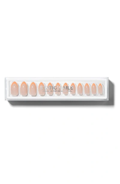 Static Nails Almond Pop-on Reusable Manicure Set In Peach French