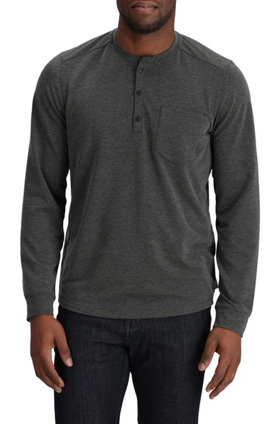 Outdoor Research Aberdeen Long Sleeve Pocket Henley In Black Heather