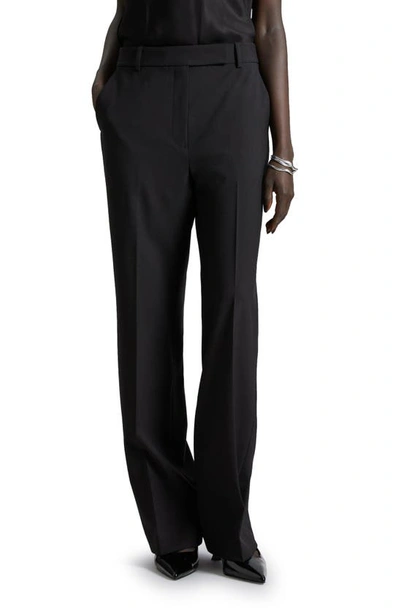 & Other Stories High Waist Wide Leg Trousers In Black