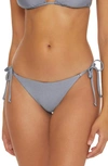 Becca Color Sheen Tie Side Bikini Bottoms In Blue Shadow