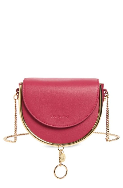 See By Chloé Mara Leather Saddle Bag In Magnetic Pink