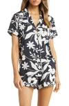 Nordstrom Moonlight Eco Short Knit Pajamas In Black Outlined Floral