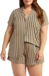 Nordstrom Moonlight Eco Short Pajamas In Green Cilantro Dome Lines