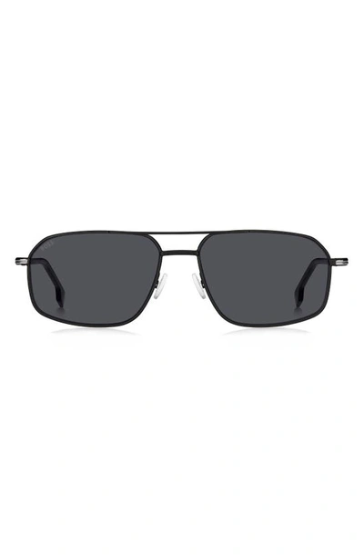 Hugo Boss 58mm Aviator Sunglasses In Black Grey