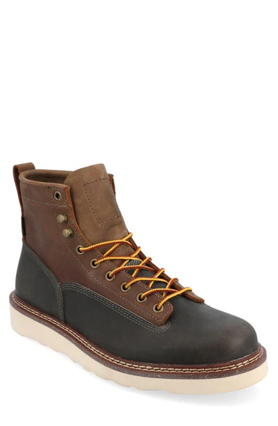 Taft Leather Boot In Blue/ Brown