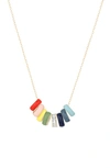 Adina Reyter Baguette Diamond Necklace In Gold/ Rainbow Multi