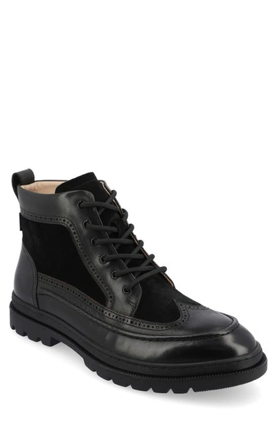 Taft Leather Lug Sole Boot In Black
