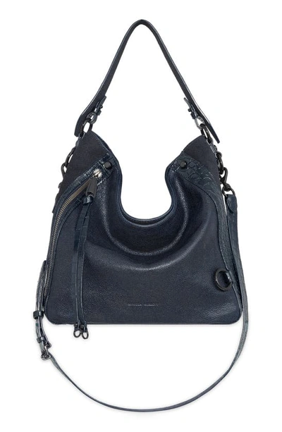 Rebecca Minkoff Mab Leather Hobo Bag In Midnight