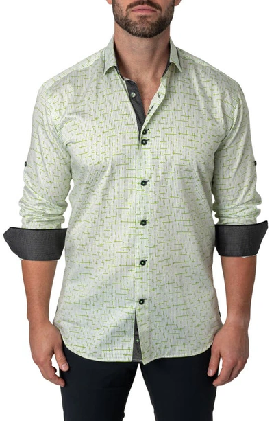 Maceoo Class Tetris Button-up Shirt In Green