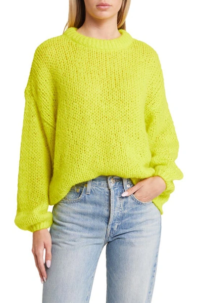 Vero Moda Ada Balloon Sleeve Crewneck Sweater In Yellow