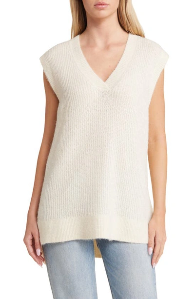 Vero Moda Mili Sleeveless Ribbed Sweater In Birch Detail Melange