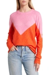 Vero Moda Plaza Colorblock Crewneck Sweater In Sachet Pink Detail