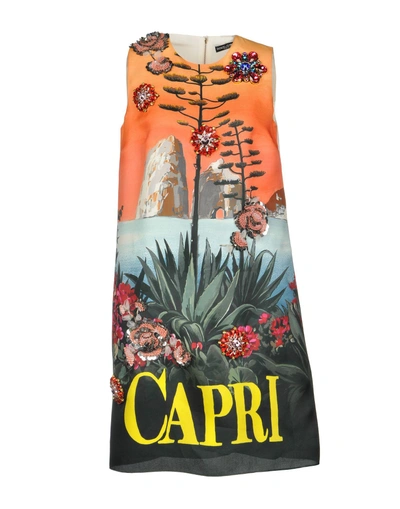 Dolce & Gabbana Short Dresses In Orange