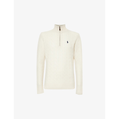 Polo Ralph Lauren Logo-embroidered Wool-blend Jumper In Andover Cream