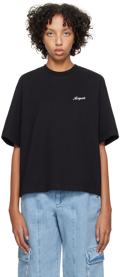 Axel Arigato Honor Logo-embroidered Cotton T-shirt In Black