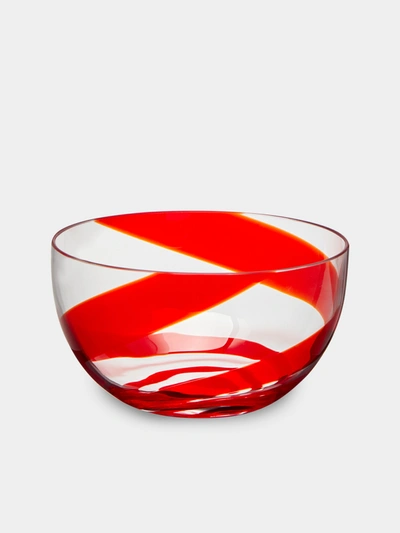 Carlo Moretti Le Diverse Murano Glass Bowl In Red