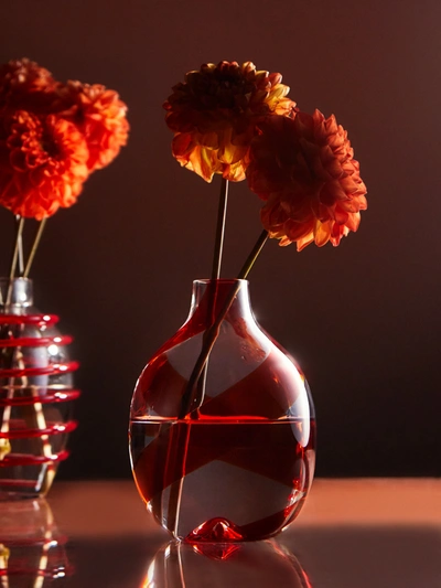 Carlo Moretti Murano Glass Bud Vase In Red