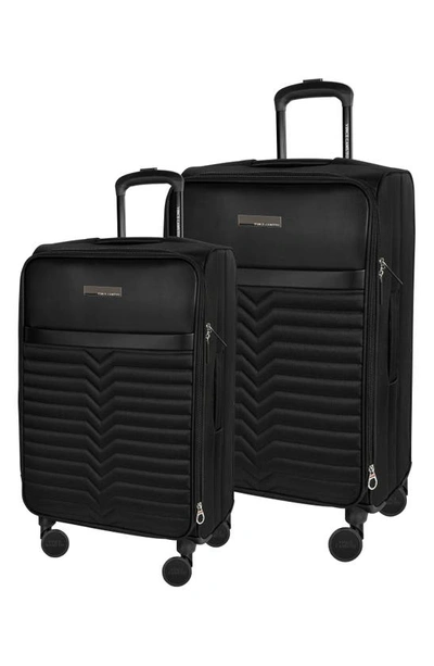 Vince Camuto Set Of Two Shauna Softshell Spinner Suitcase In Black