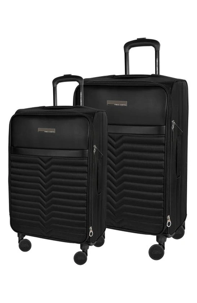 Vince Camuto Set Of Two Shauna Softshell Spinner Suitcase In Black