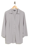 Adrianna Papell Button-up Shirt In Pearl Grey